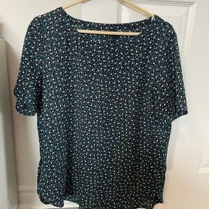 Banana Republic Navy Floral Blouse